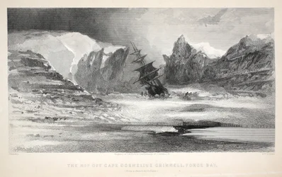 El Nip frente al Cabo Cornelius Grinnell, Force Bay, ilustración de 